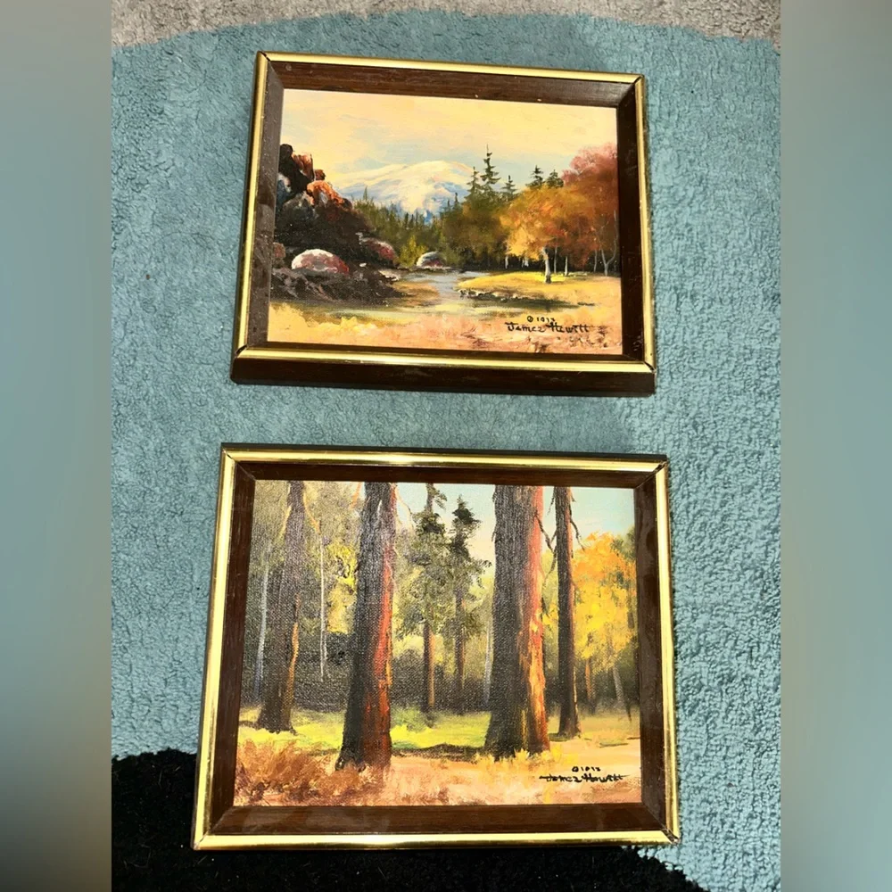 Signed James Hewitt Framed Nature Landscape Paintings - Picture 1 of 15